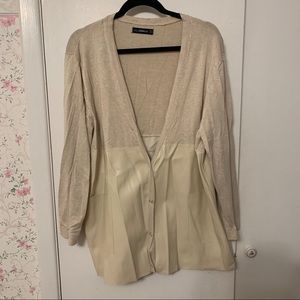 ZARA Faux Leather Cardigan